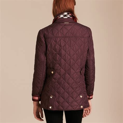 check detail diamond quilted jacket burberry|burberry quilted jacket outlet.